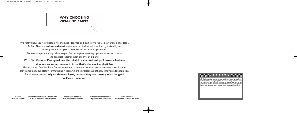 Why choosing genuine parts | FIAT Panda User Manual | Page 2 / 268