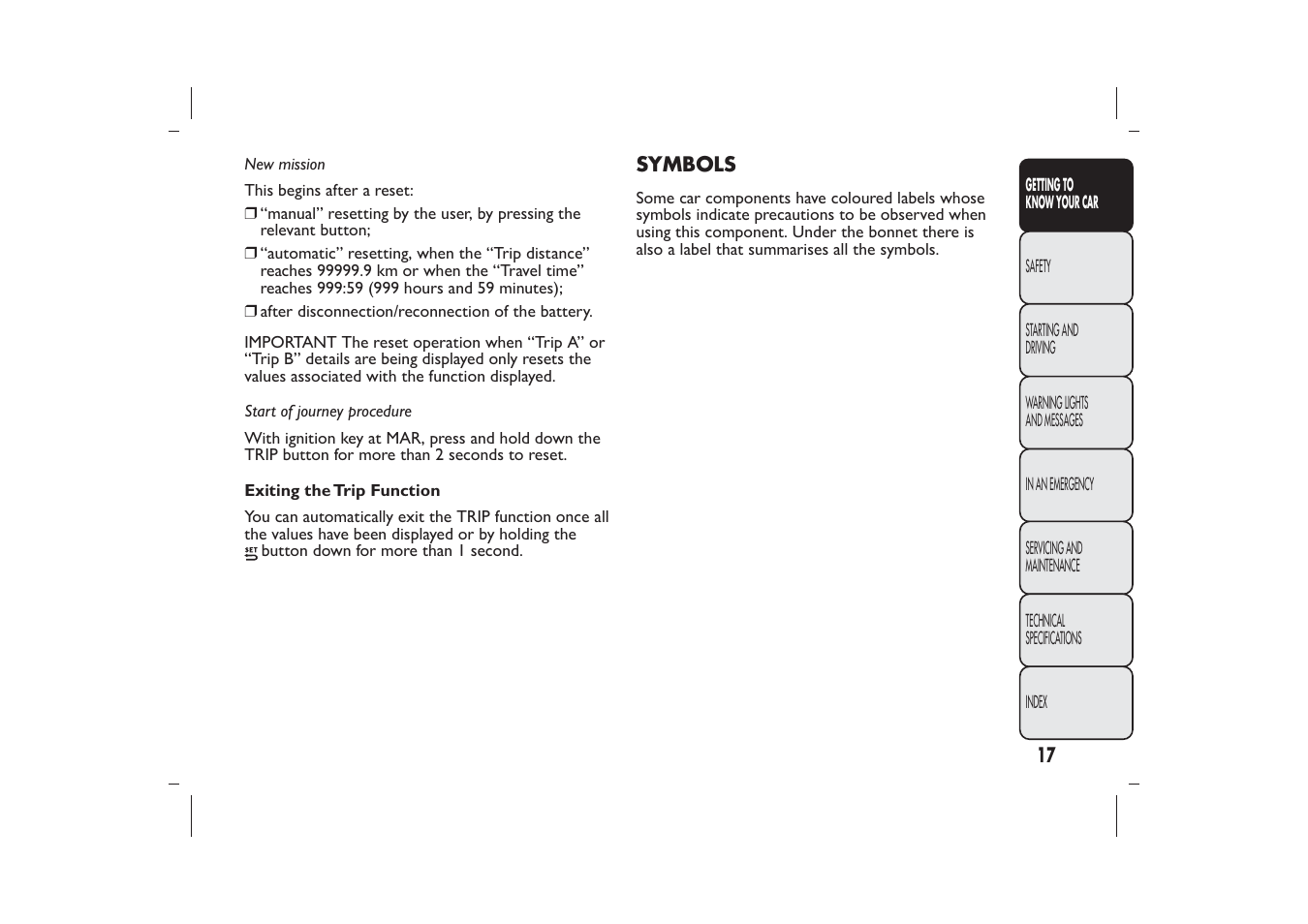 FIAT Panda User Manual | Page 21 / 268