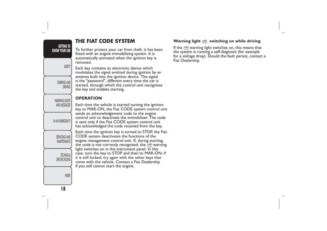 FIAT Panda User Manual | Page 22 / 268