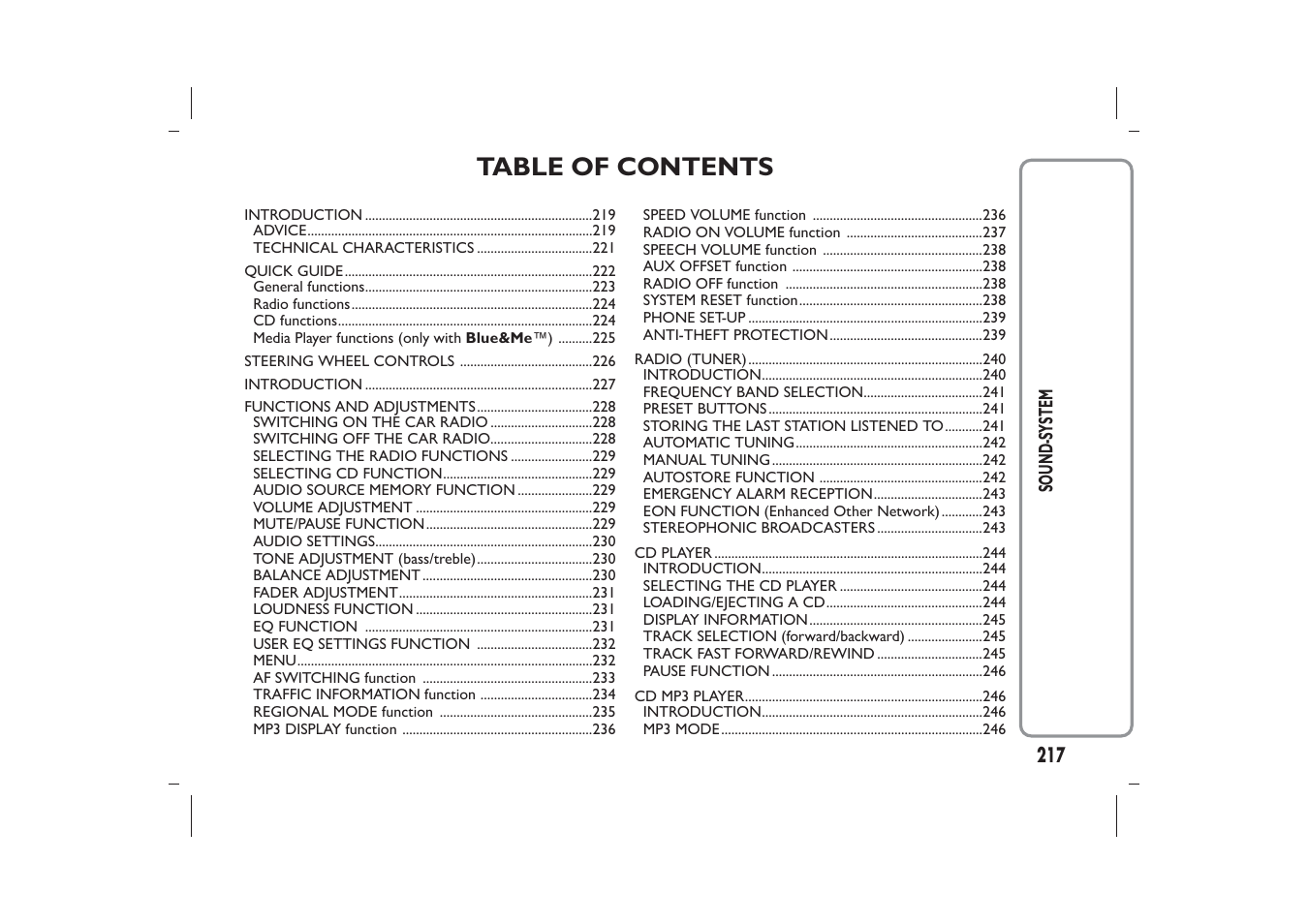 FIAT Panda User Manual | Page 221 / 268