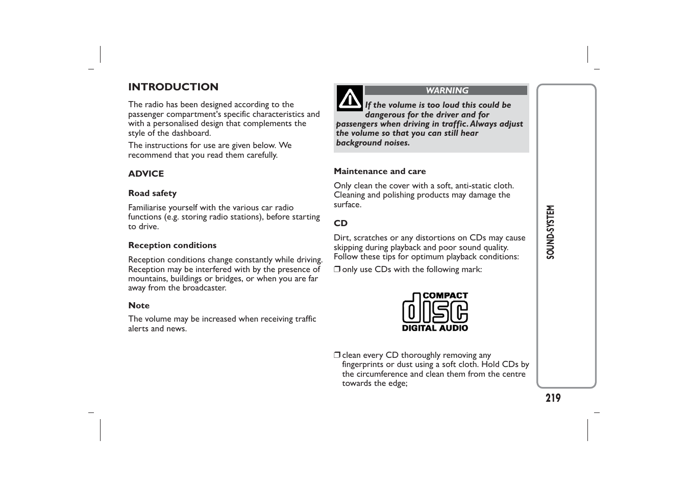 FIAT Panda User Manual | Page 223 / 268