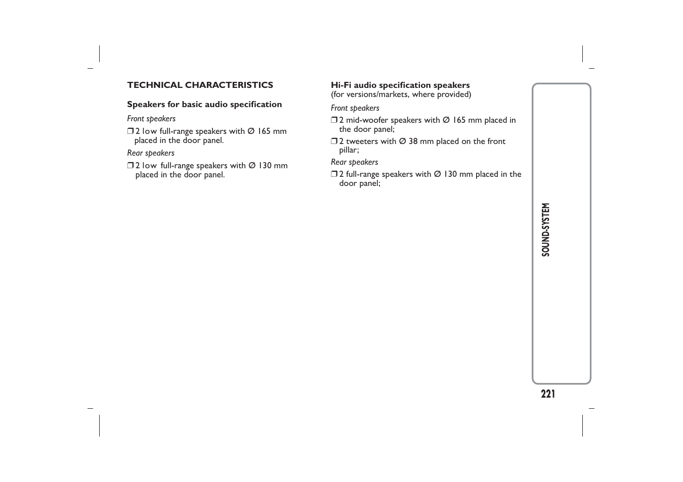 FIAT Panda User Manual | Page 225 / 268