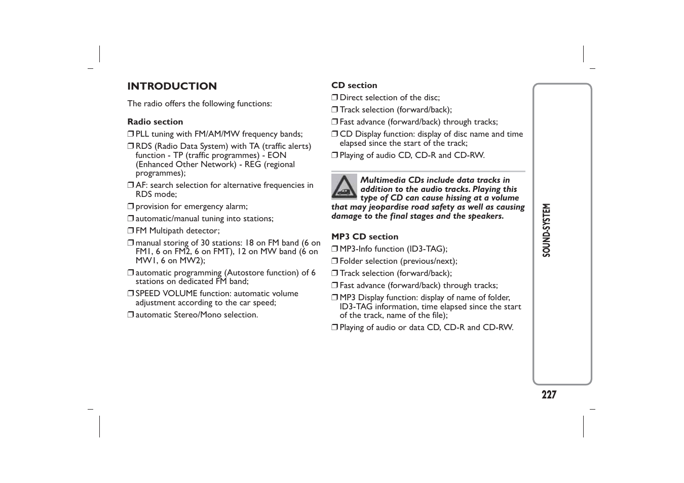 FIAT Panda User Manual | Page 231 / 268