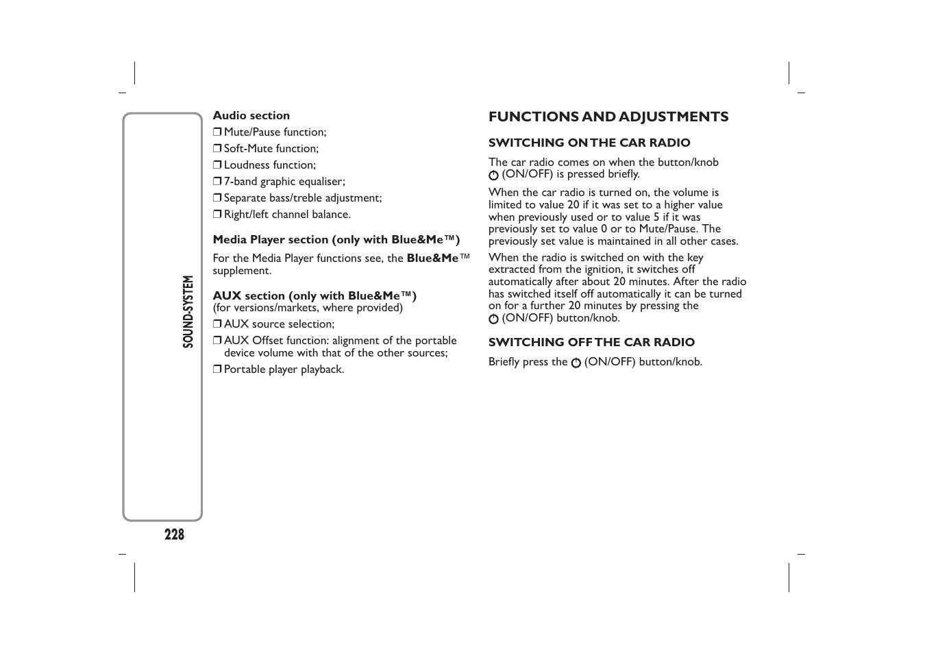 FIAT Panda User Manual | Page 232 / 268