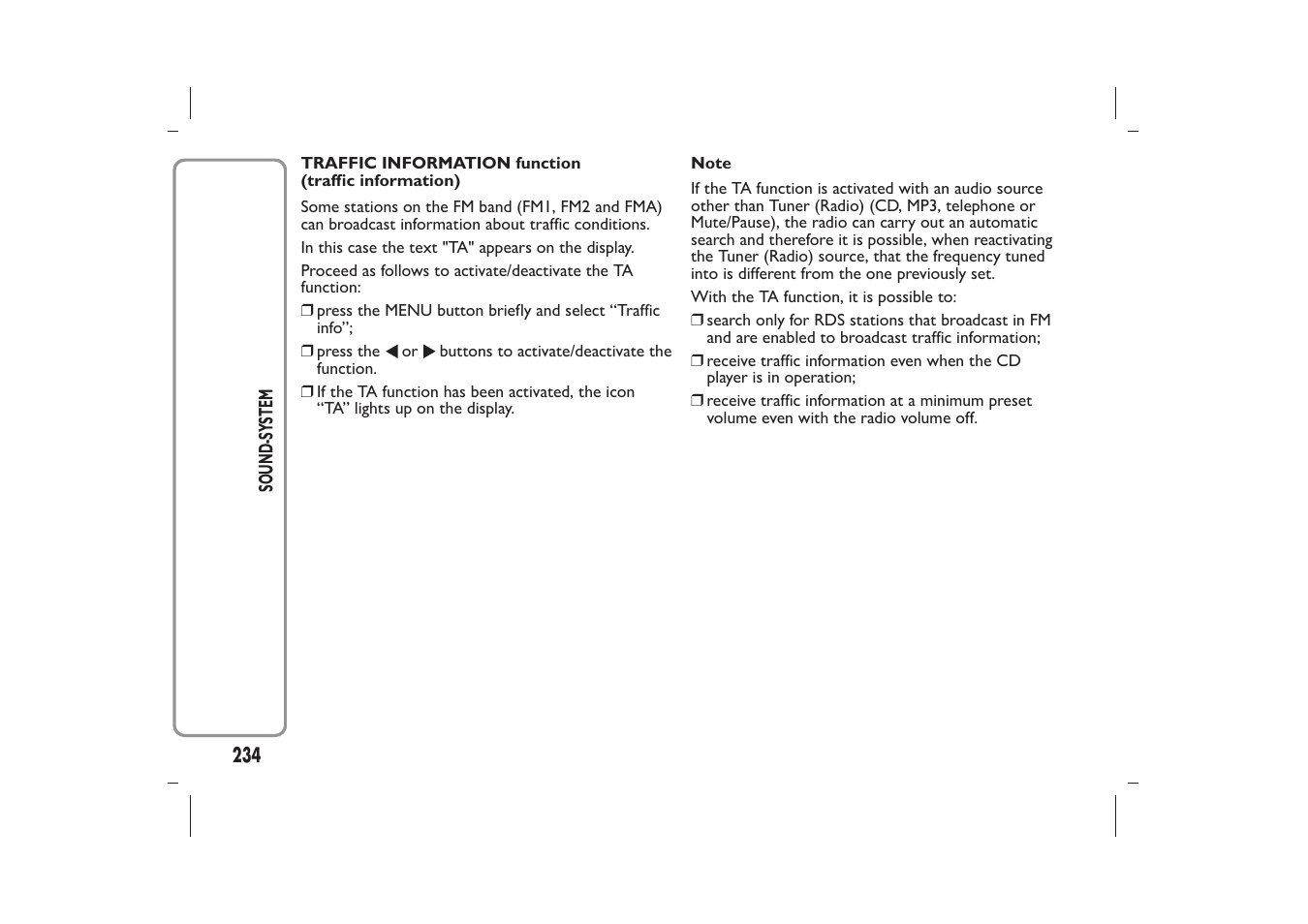 FIAT Panda User Manual | Page 238 / 268