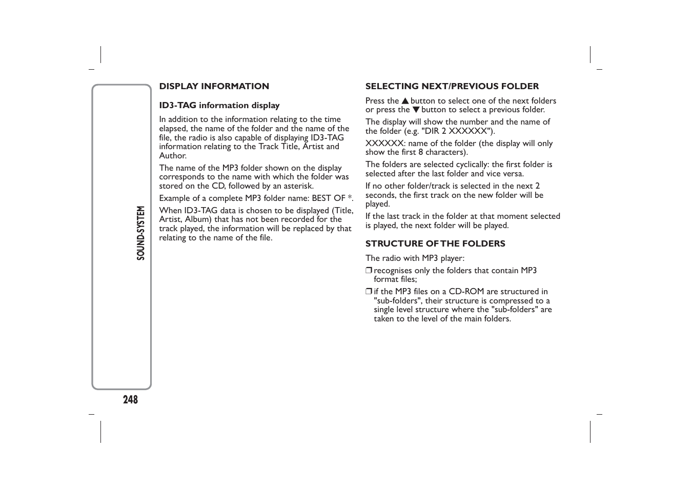 FIAT Panda User Manual | Page 252 / 268