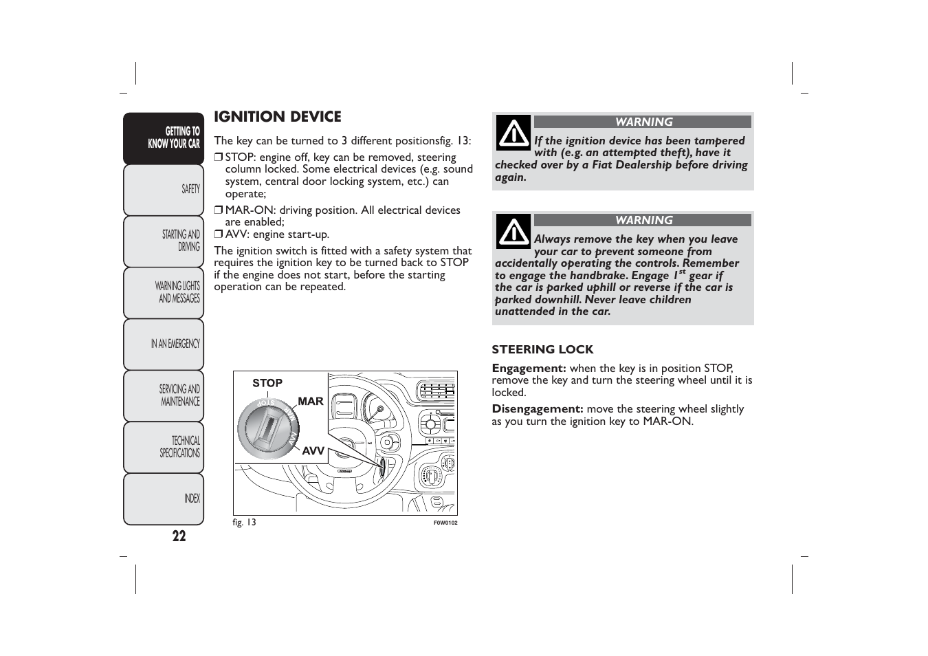 FIAT Panda User Manual | Page 26 / 268