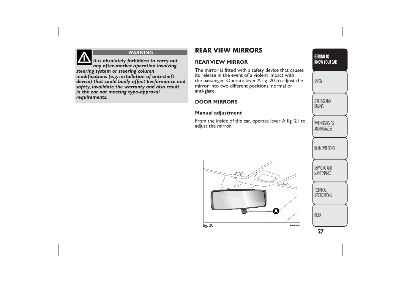 FIAT Panda User Manual | Page 31 / 268