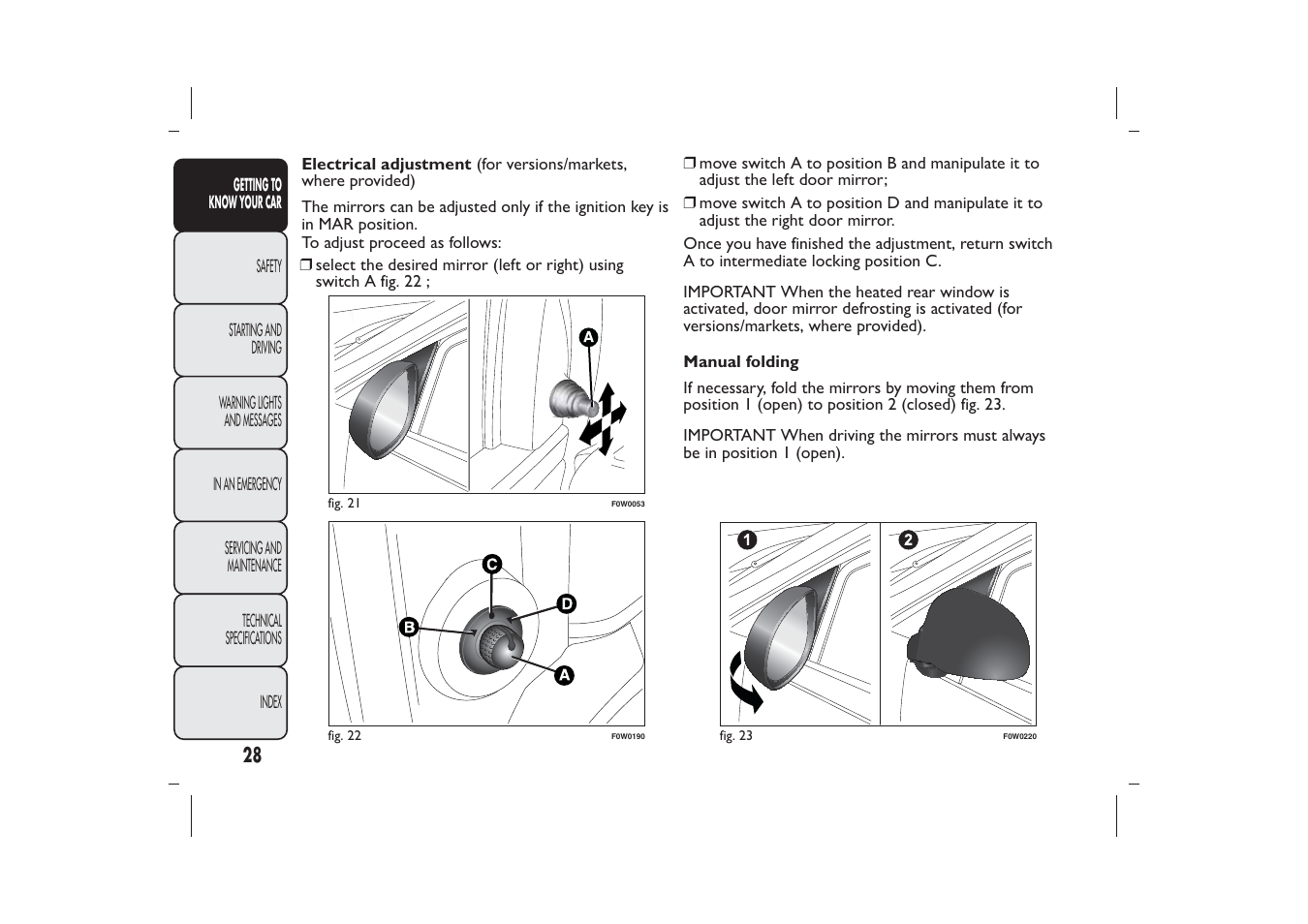 FIAT Panda User Manual | Page 32 / 268