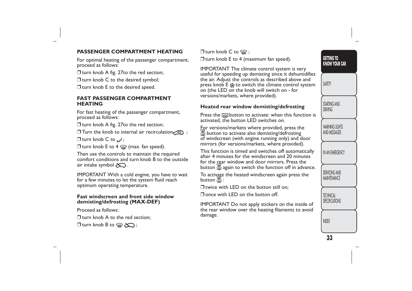 FIAT Panda User Manual | Page 37 / 268