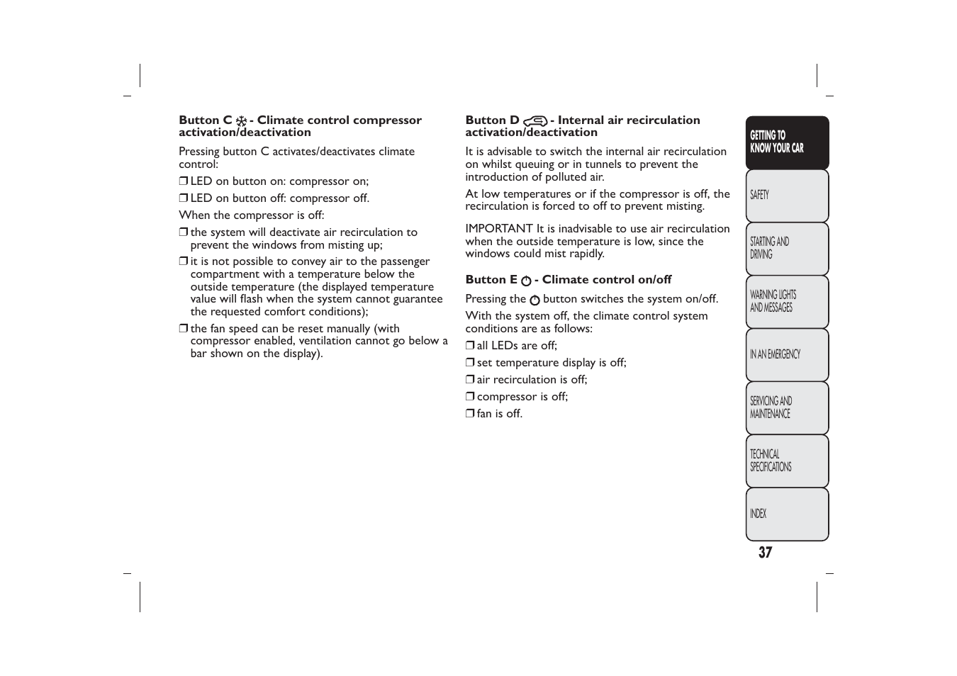 FIAT Panda User Manual | Page 41 / 268