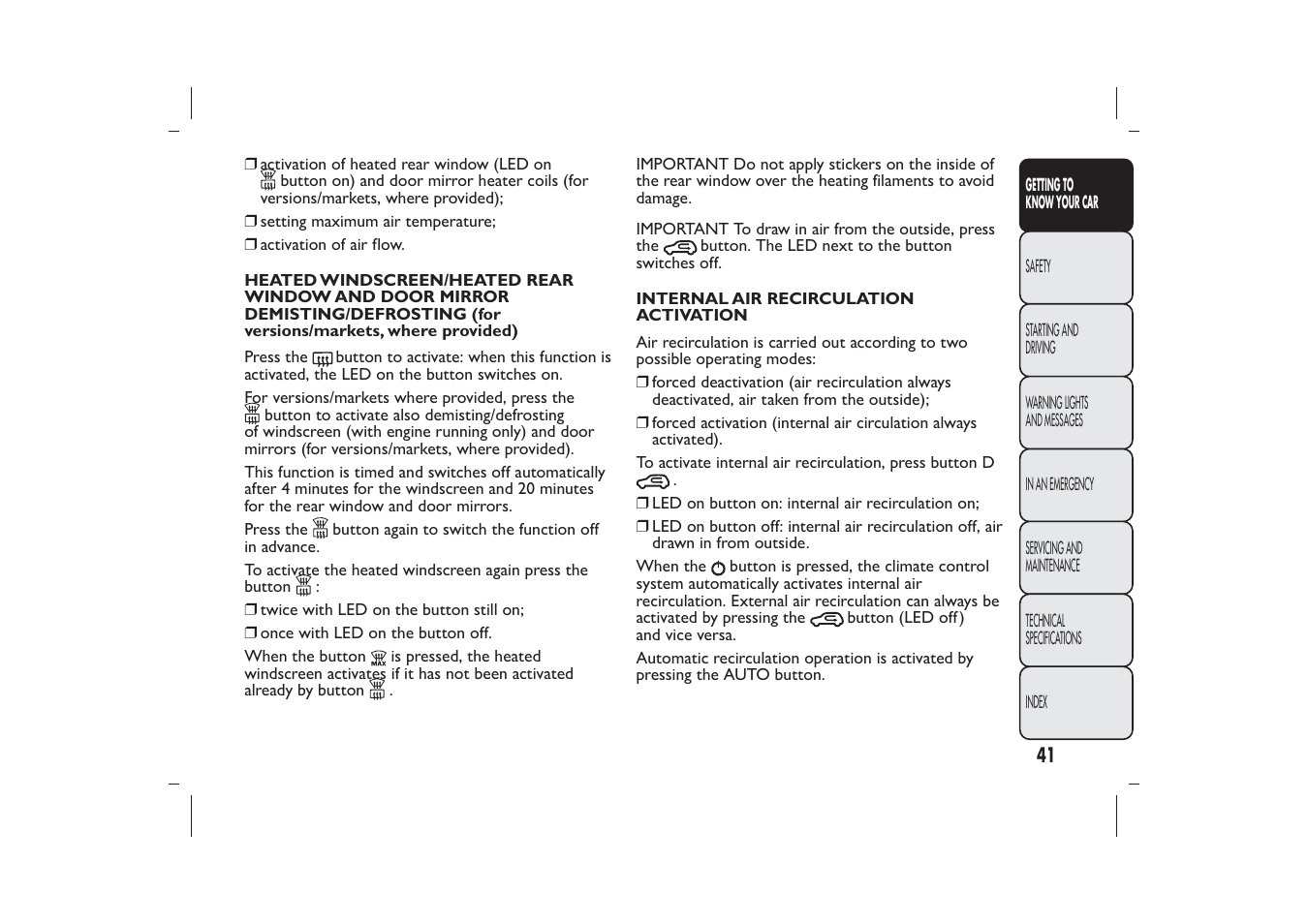 FIAT Panda User Manual | Page 45 / 268