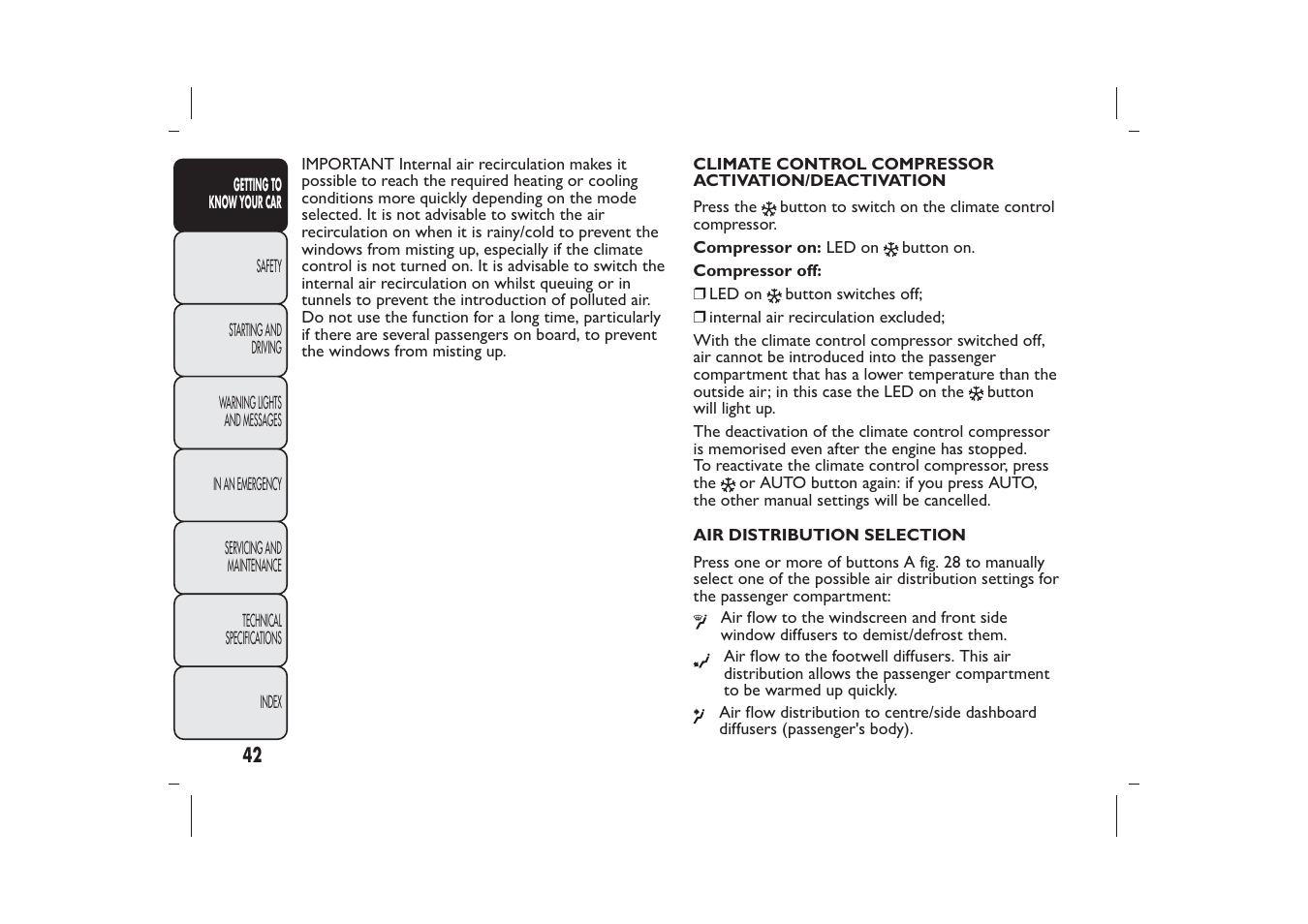 FIAT Panda User Manual | Page 46 / 268