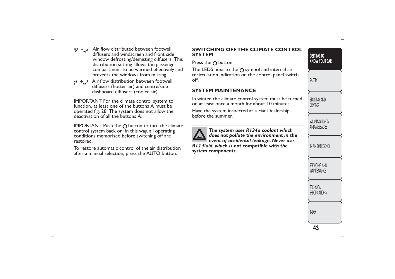 FIAT Panda User Manual | Page 47 / 268