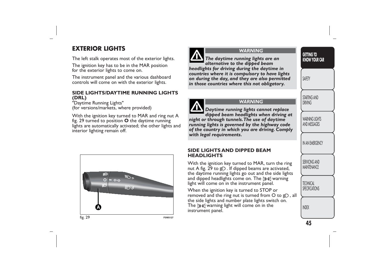 FIAT Panda User Manual | Page 49 / 268