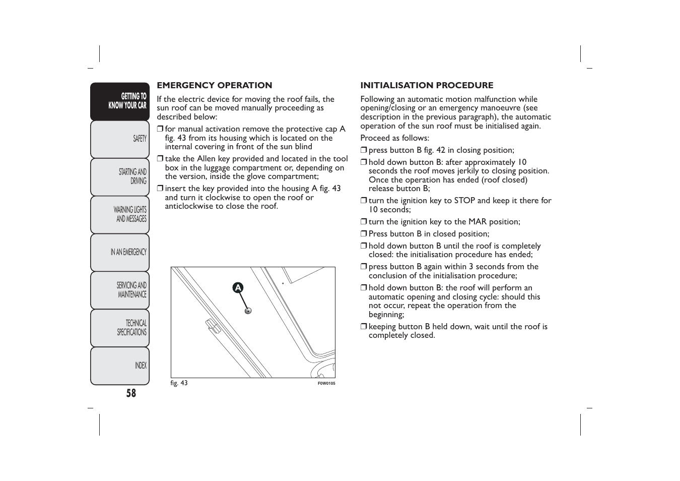 FIAT Panda User Manual | Page 62 / 268