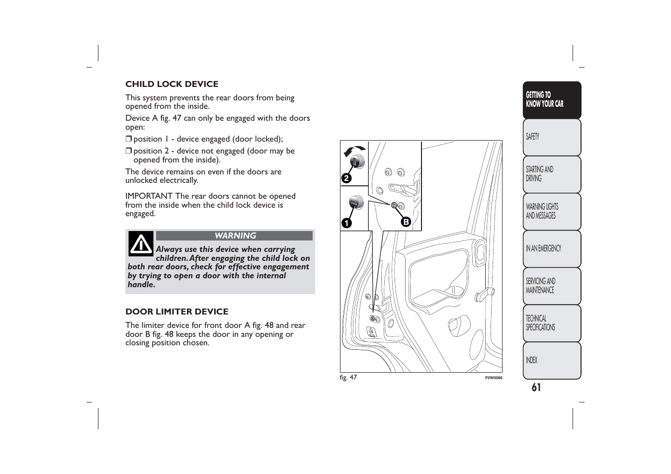 FIAT Panda User Manual | Page 65 / 268