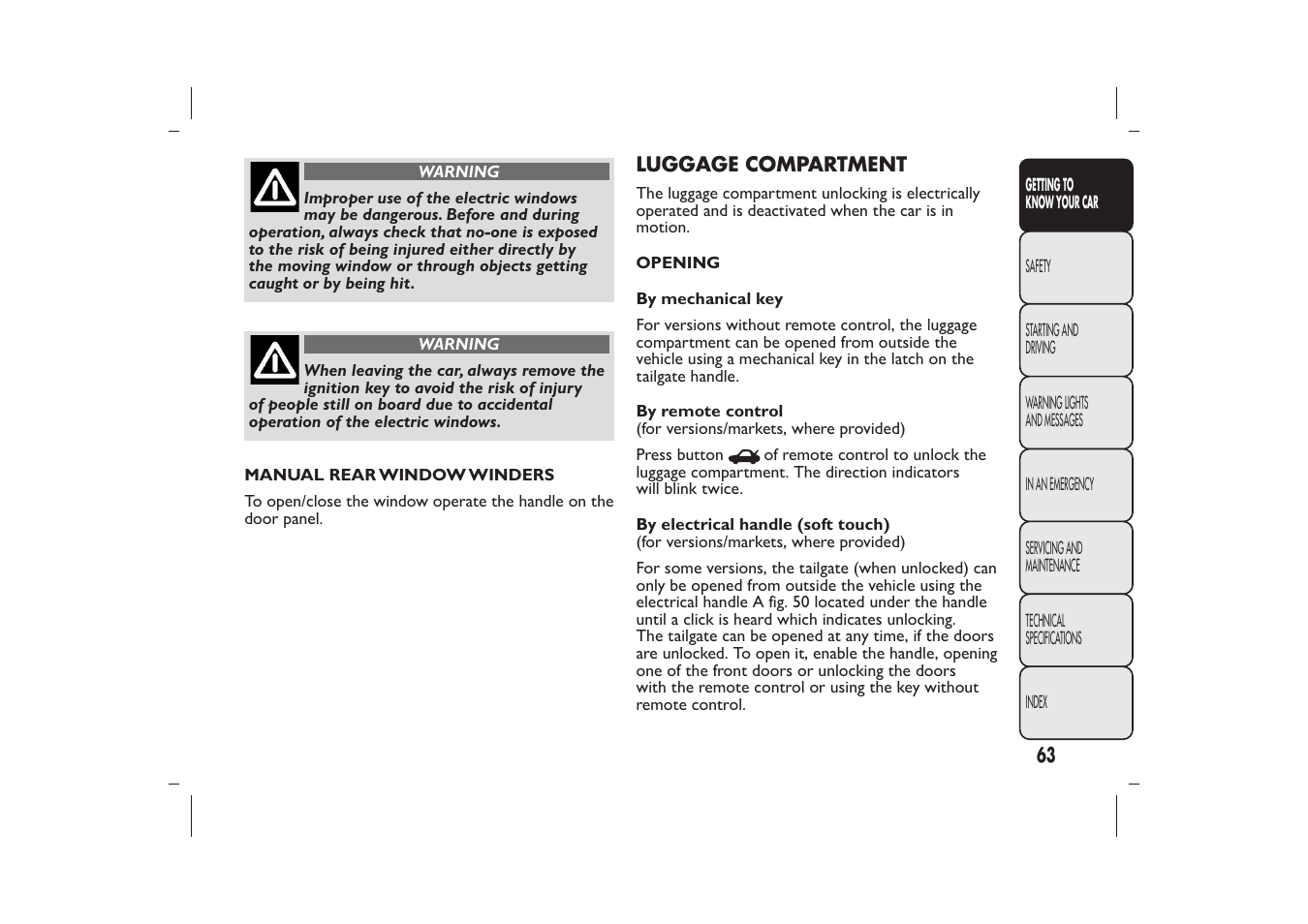 FIAT Panda User Manual | Page 67 / 268