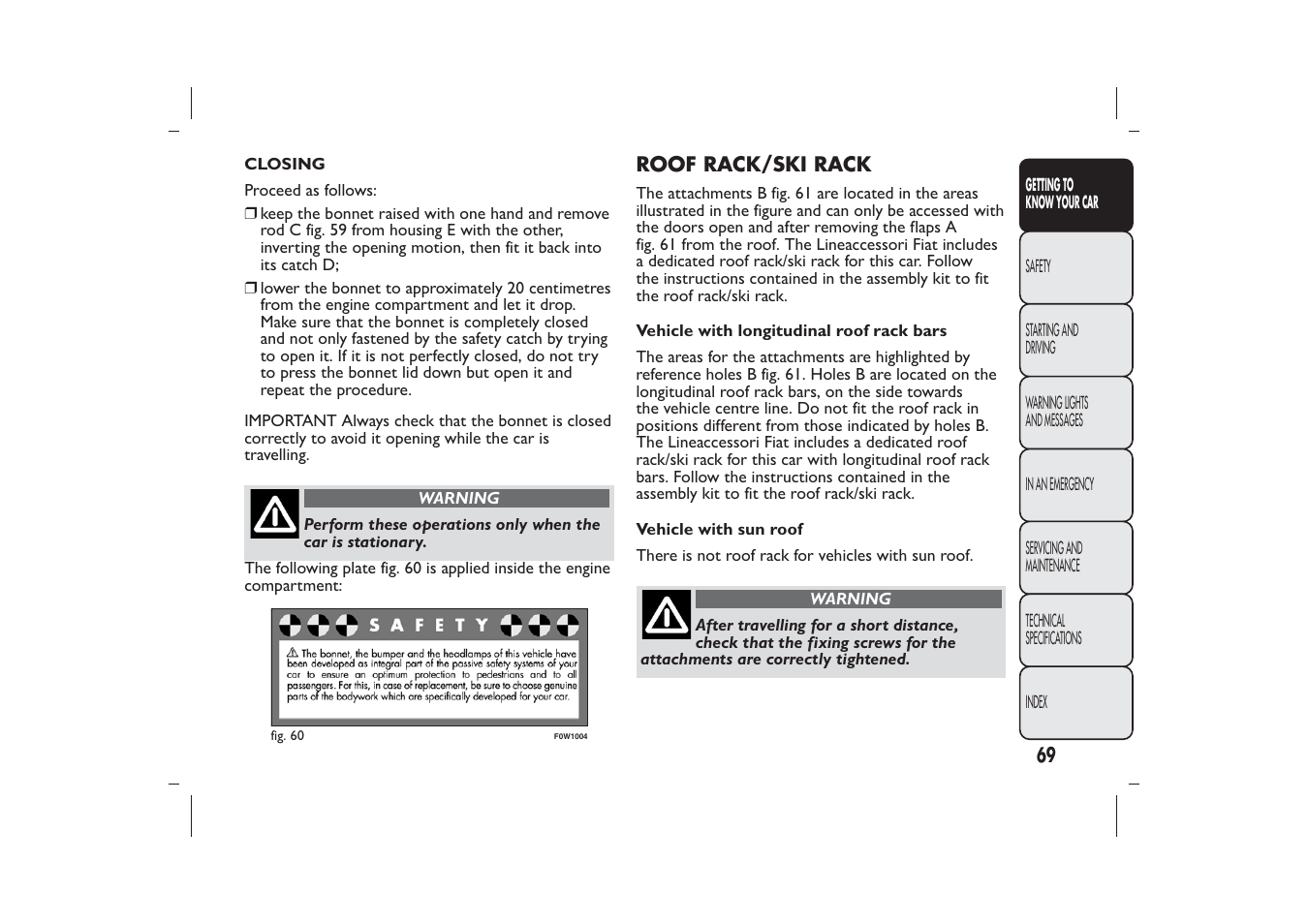 FIAT Panda User Manual | Page 73 / 268