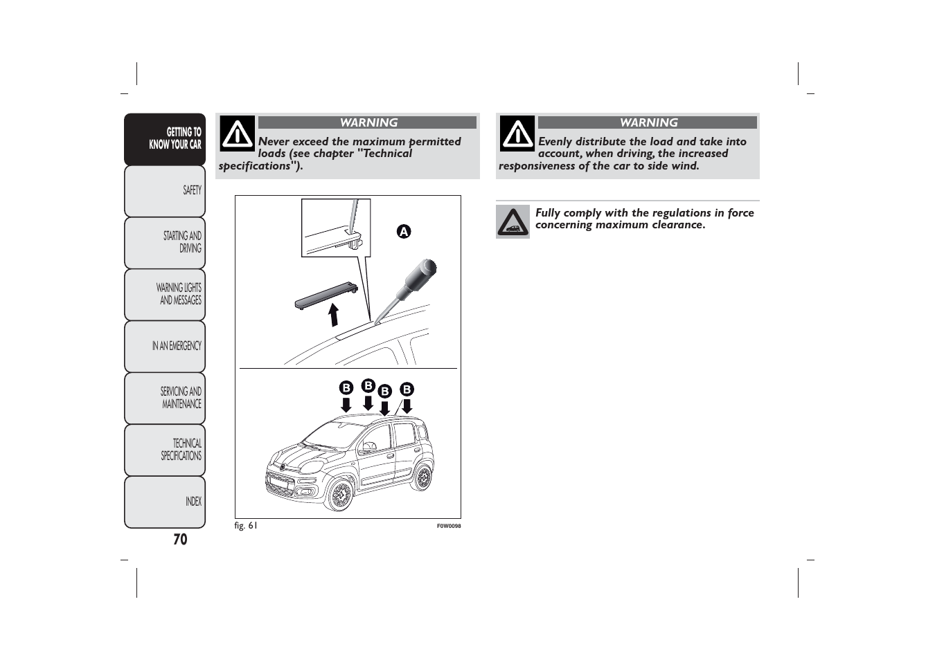 FIAT Panda User Manual | Page 74 / 268