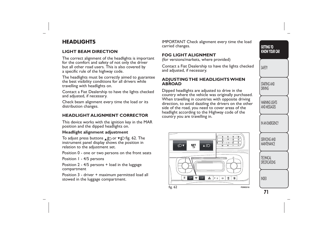 FIAT Panda User Manual | Page 75 / 268