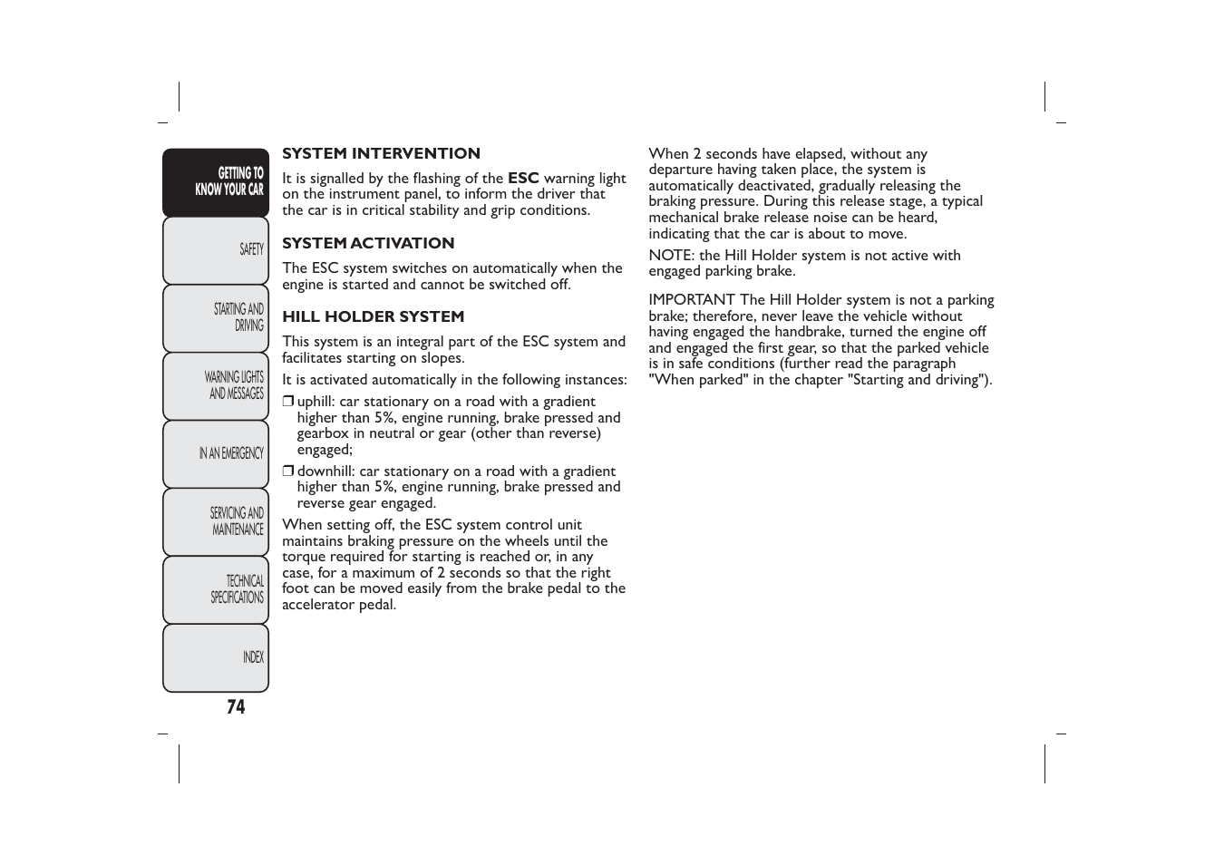 FIAT Panda User Manual | Page 78 / 268