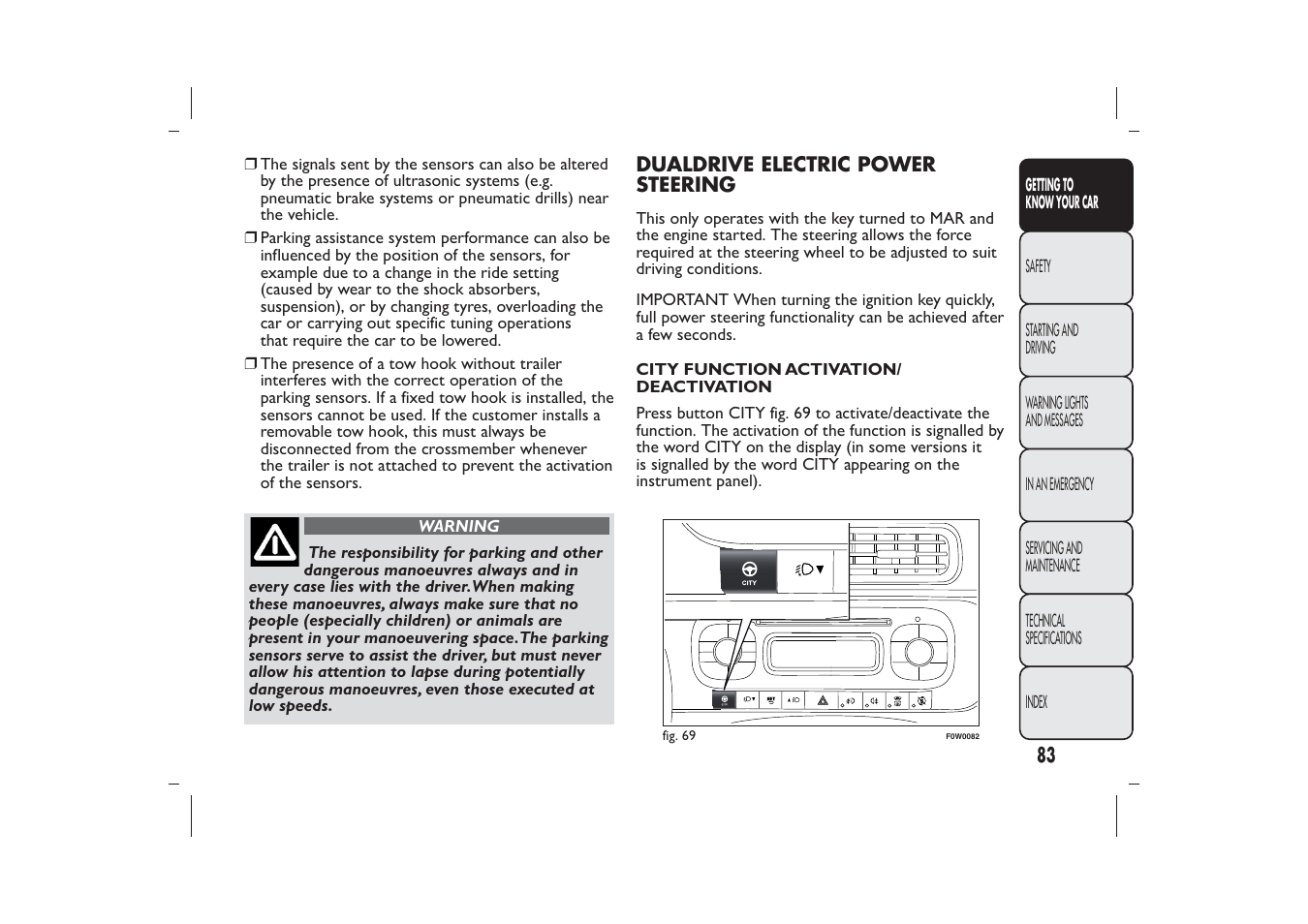 FIAT Panda User Manual | Page 87 / 268