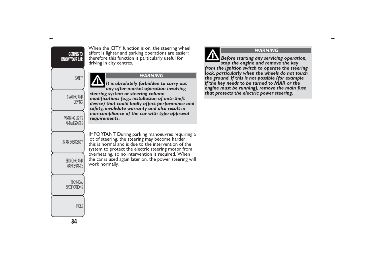 FIAT Panda User Manual | Page 88 / 268