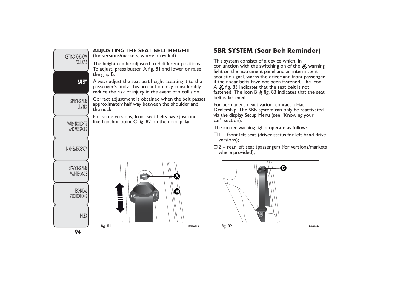 FIAT Panda User Manual | Page 98 / 268