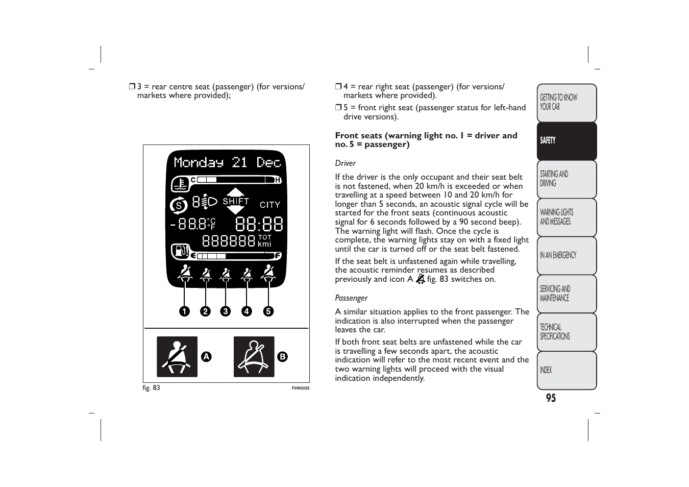 FIAT Panda User Manual | Page 99 / 268