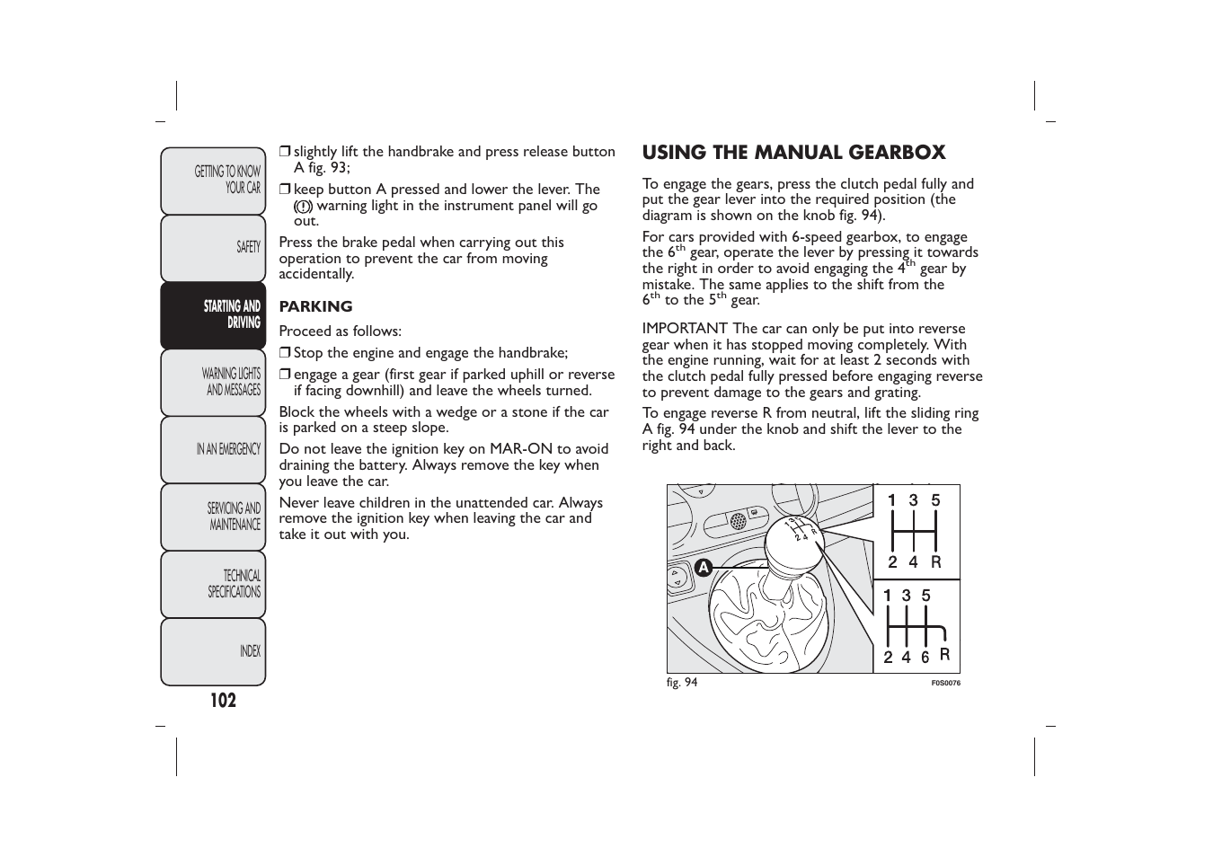 FIAT 500 User Manual | Page 103 / 218