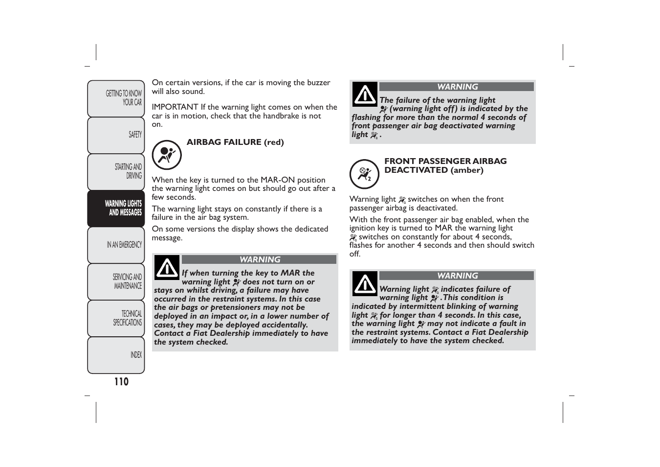 FIAT 500 User Manual | Page 111 / 218