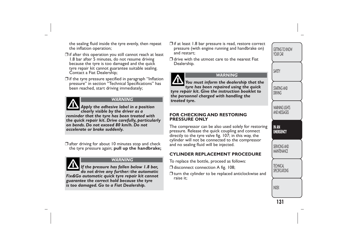 FIAT 500 User Manual | Page 132 / 218