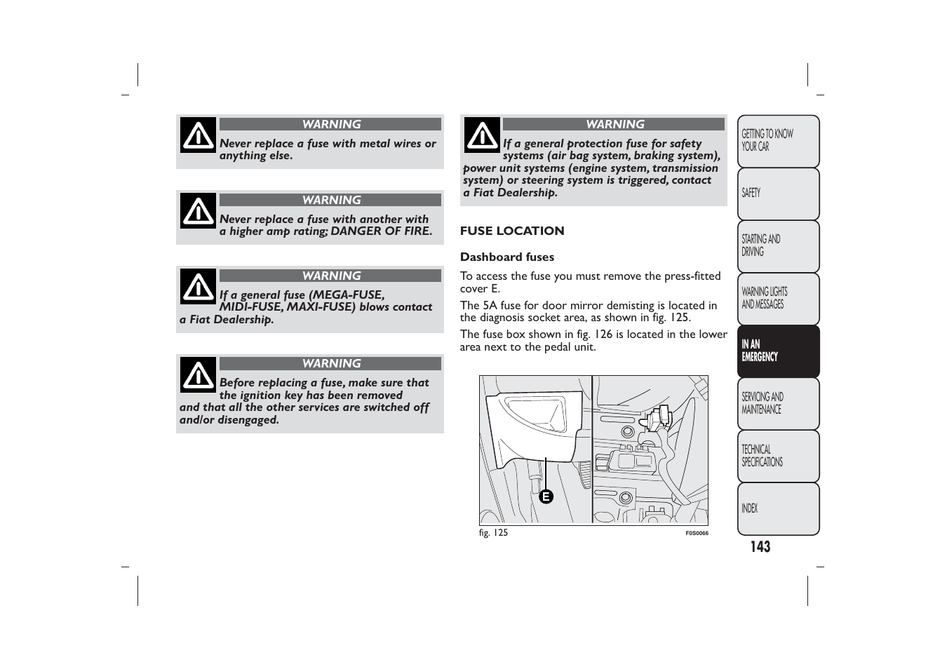 FIAT 500 User Manual | Page 144 / 218