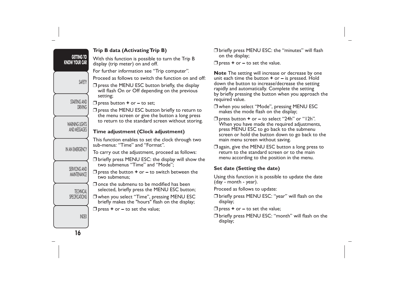 FIAT 500 User Manual | Page 17 / 218