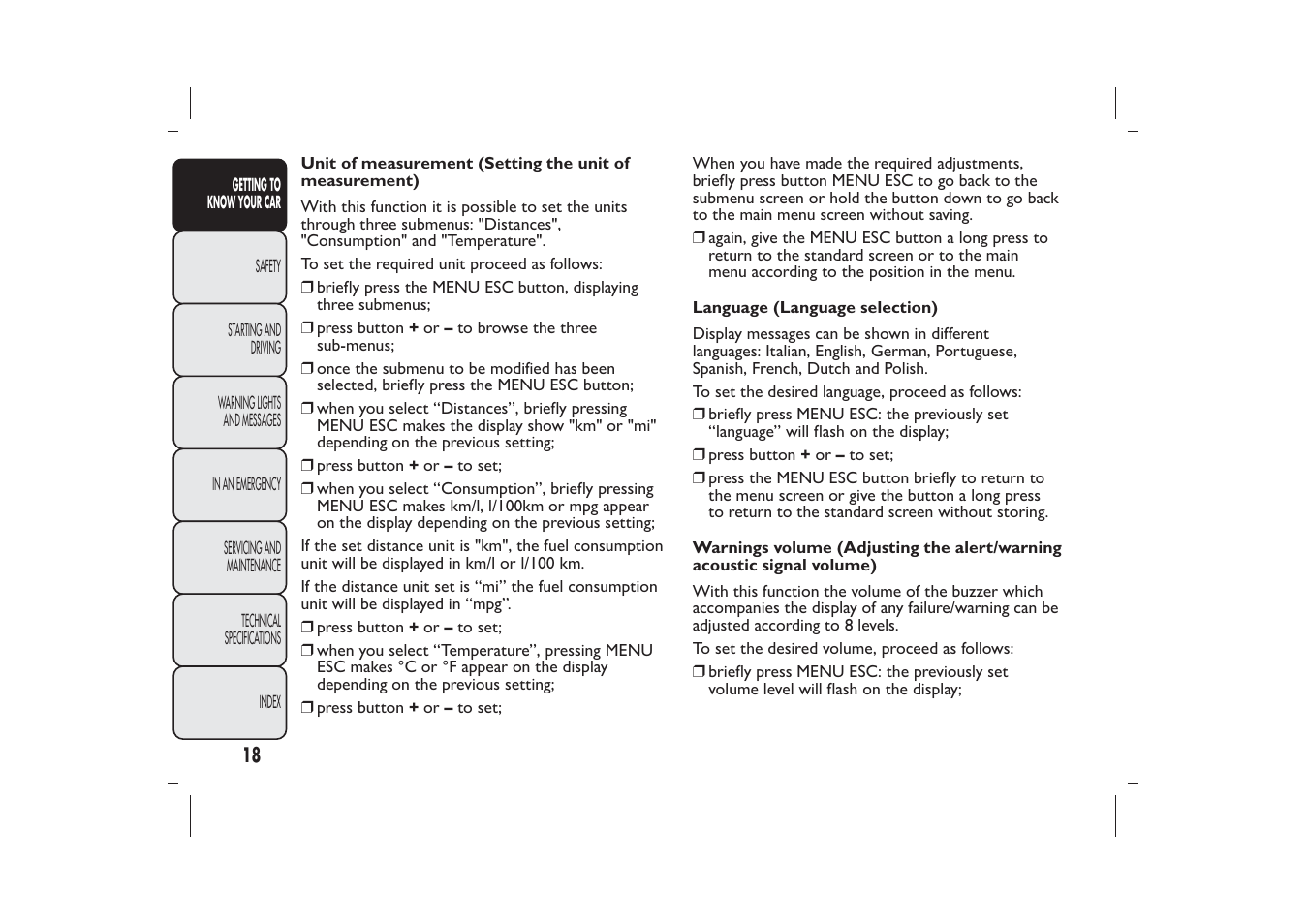FIAT 500 User Manual | Page 19 / 218