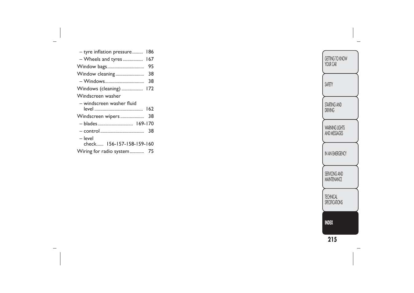 FIAT 500 User Manual | Page 216 / 218