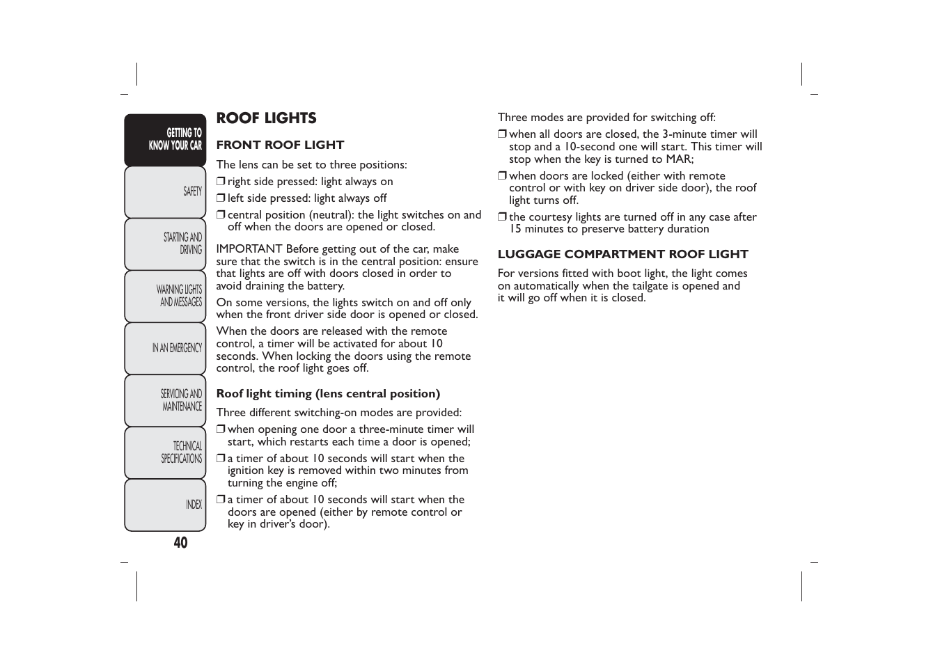 FIAT 500 User Manual | Page 41 / 218