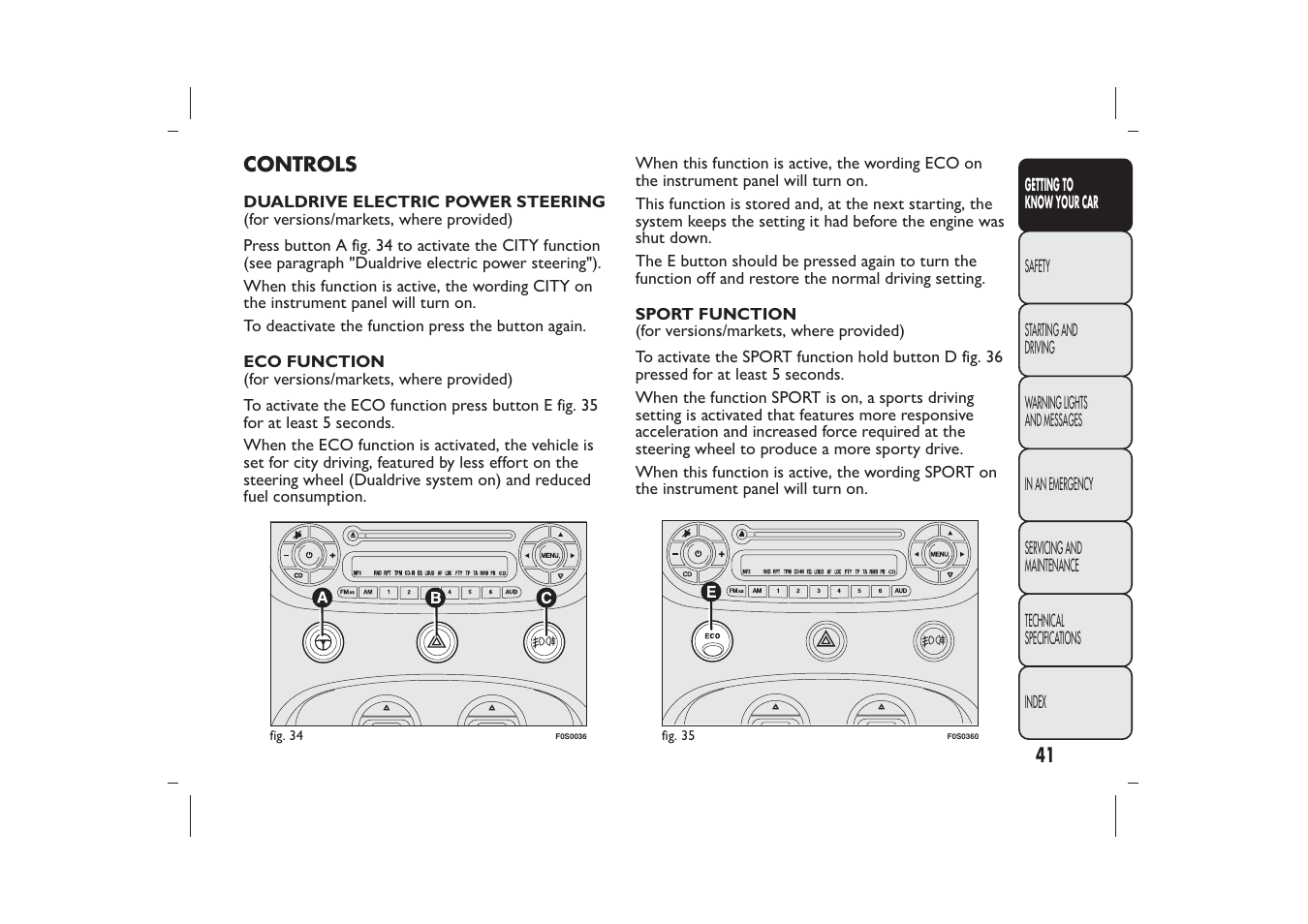 FIAT 500 User Manual | Page 42 / 218