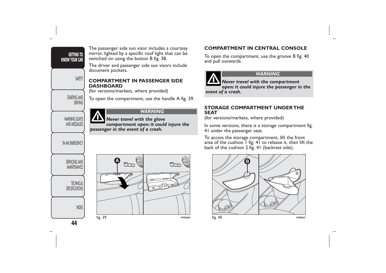 FIAT 500 User Manual | Page 45 / 218