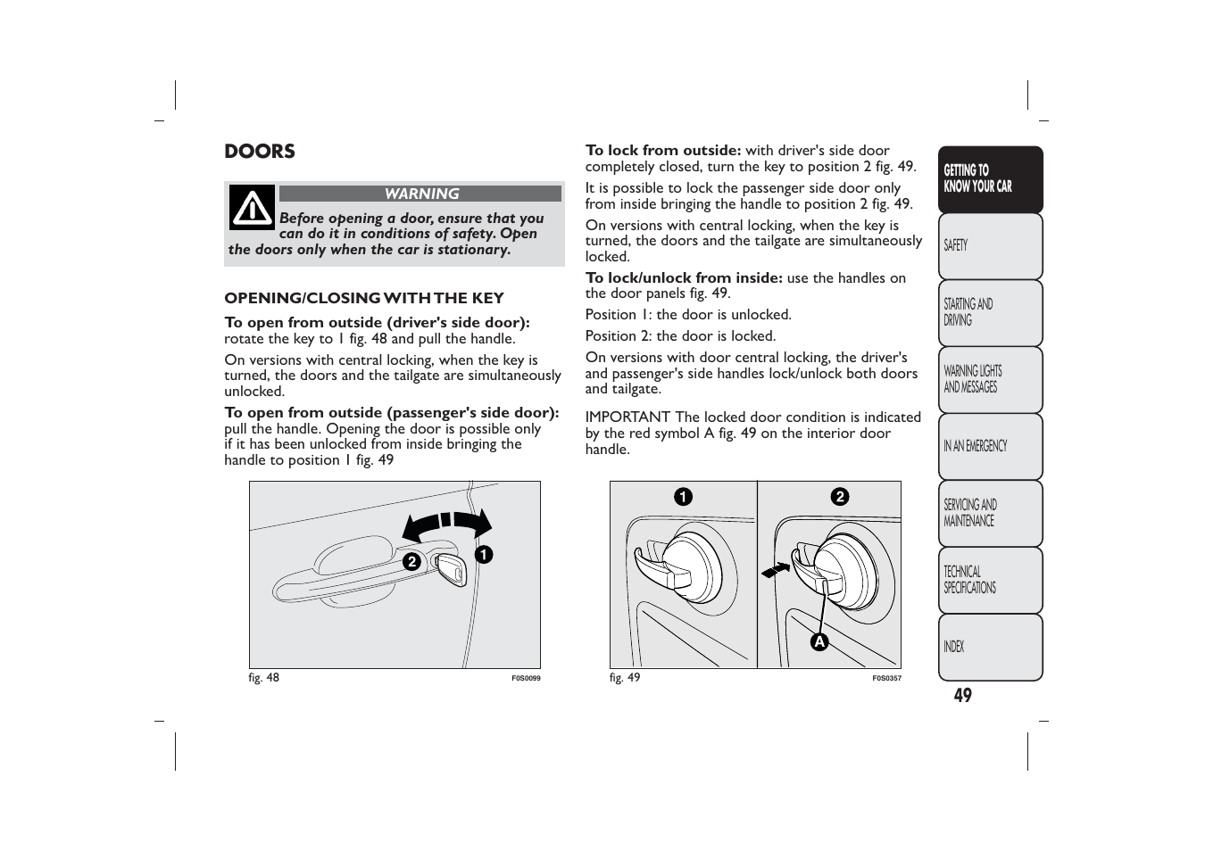 FIAT 500 User Manual | Page 50 / 218