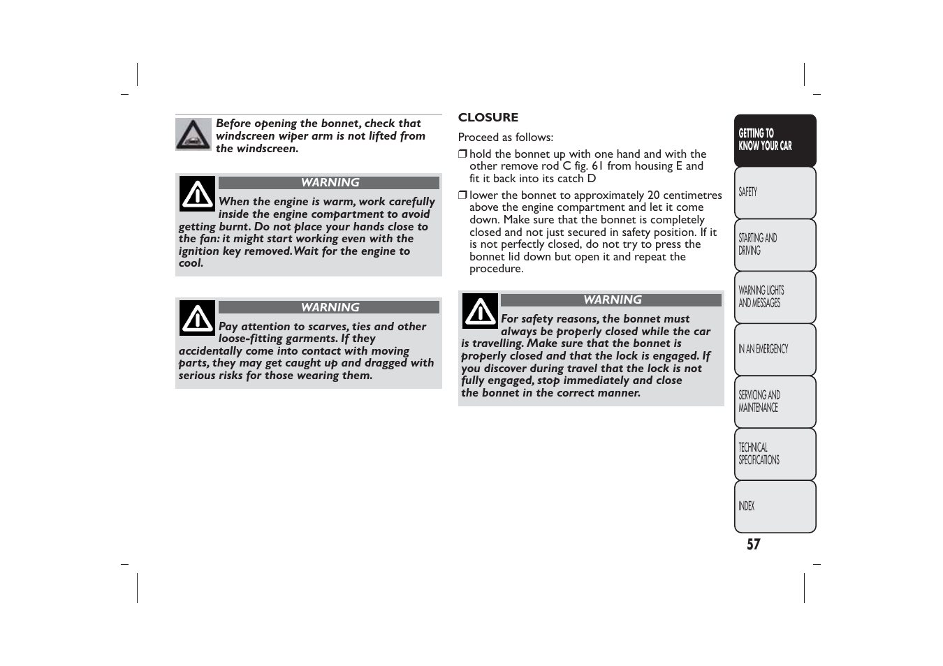 FIAT 500 User Manual | Page 58 / 218