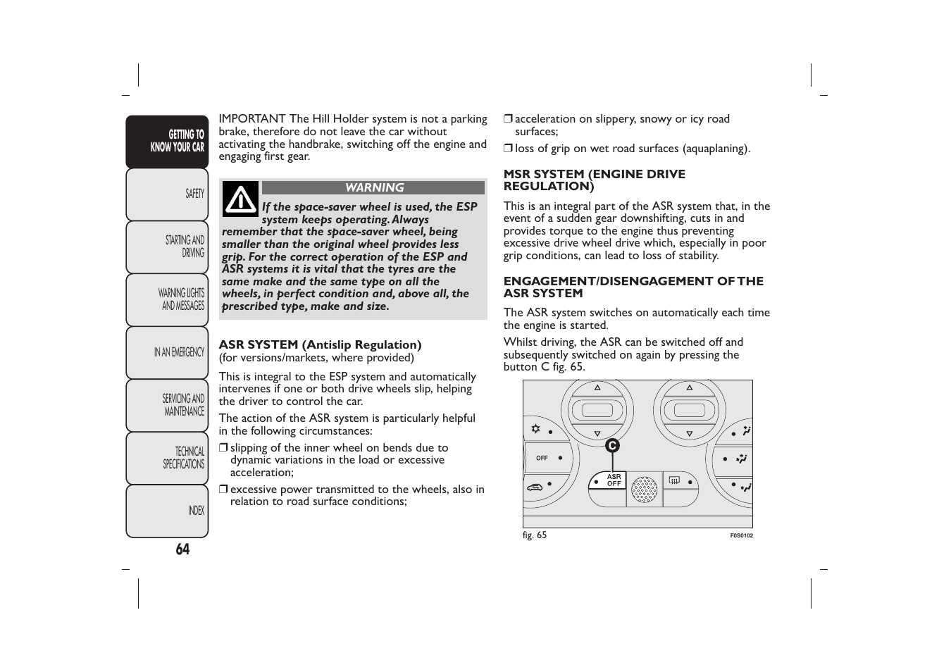 FIAT 500 User Manual | Page 65 / 218