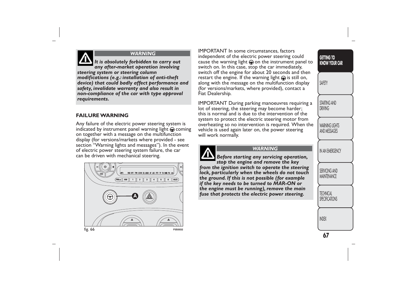 FIAT 500 User Manual | Page 68 / 218