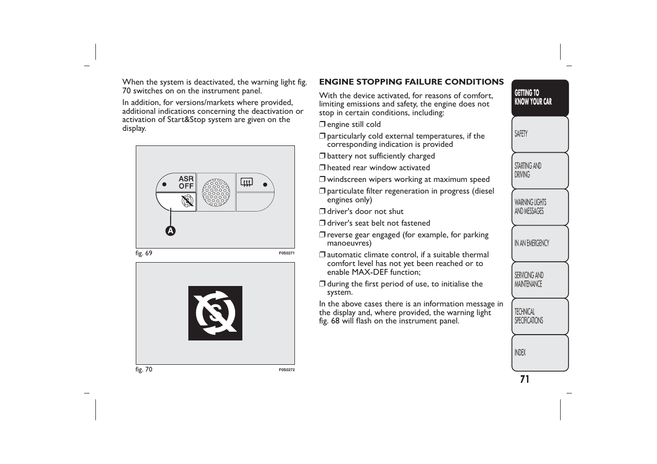 FIAT 500 User Manual | Page 72 / 218