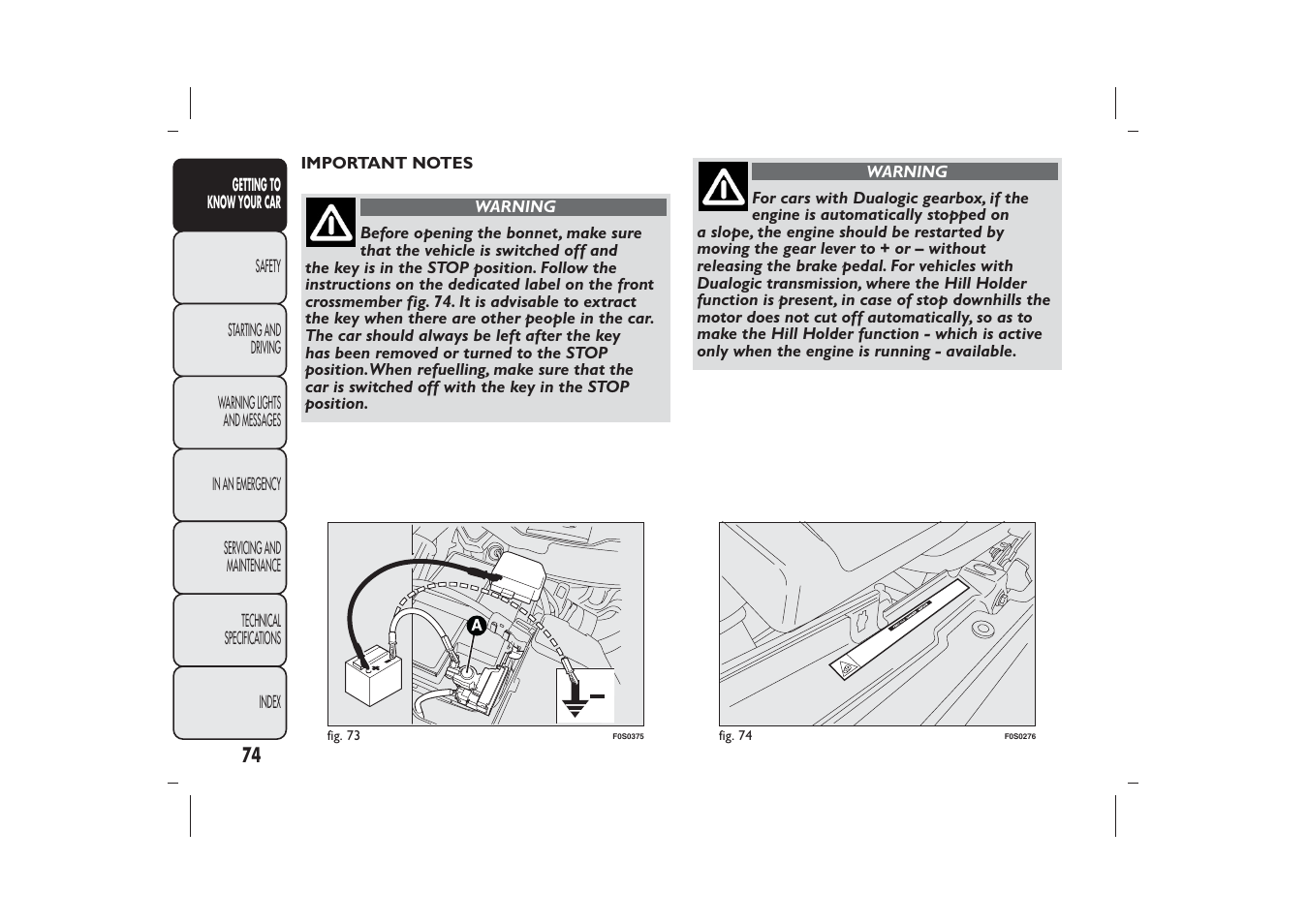 FIAT 500 User Manual | Page 75 / 218