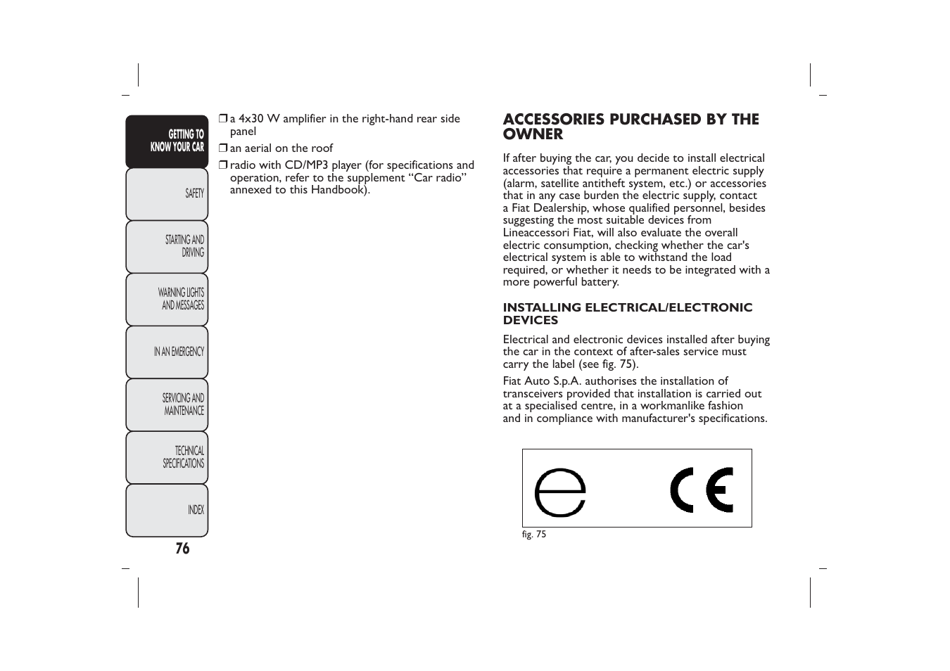 FIAT 500 User Manual | Page 77 / 218