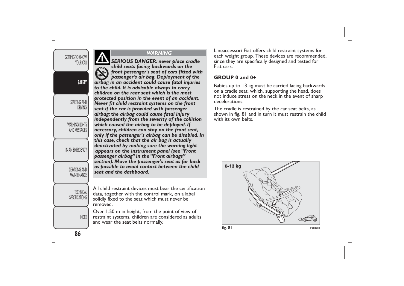 FIAT 500 User Manual | Page 87 / 218