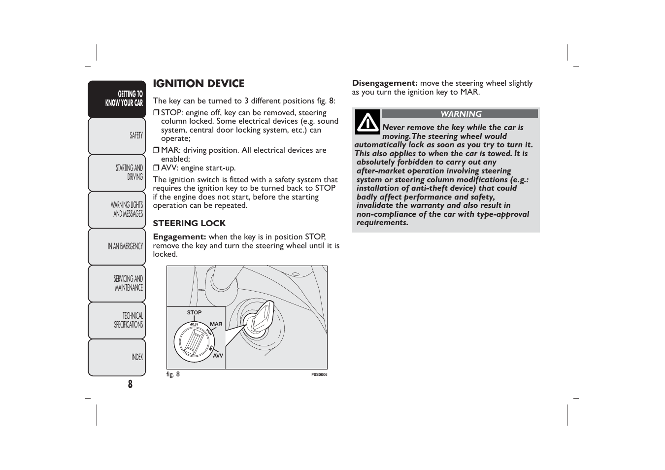 FIAT 500 User Manual | Page 9 / 218