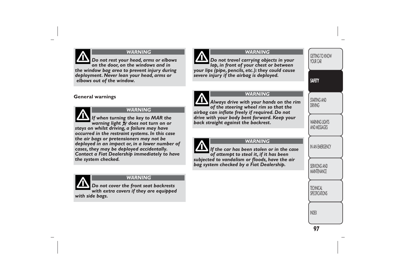 FIAT 500 User Manual | Page 98 / 218